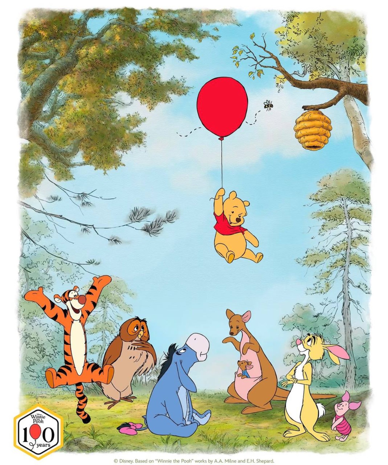 Pooh and friends in the Hundred Acre Wood