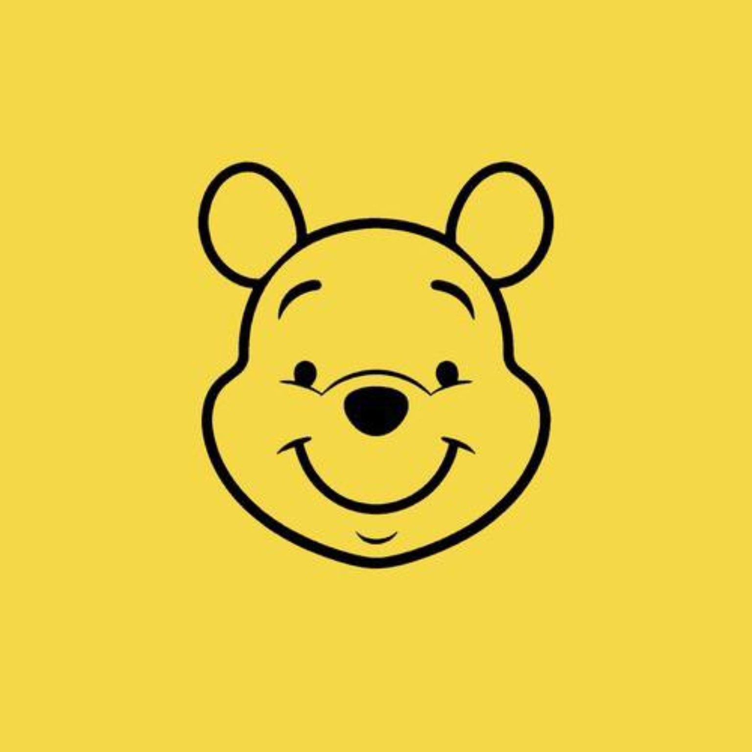 Smiling Pooh icon on yellow